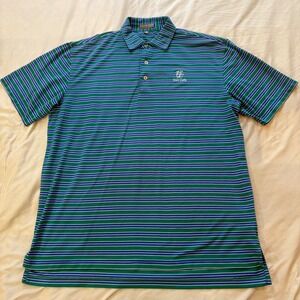 Peter Millar Summer Comfort‎ Golf Polo Shirt Striped East Lake Mens L
